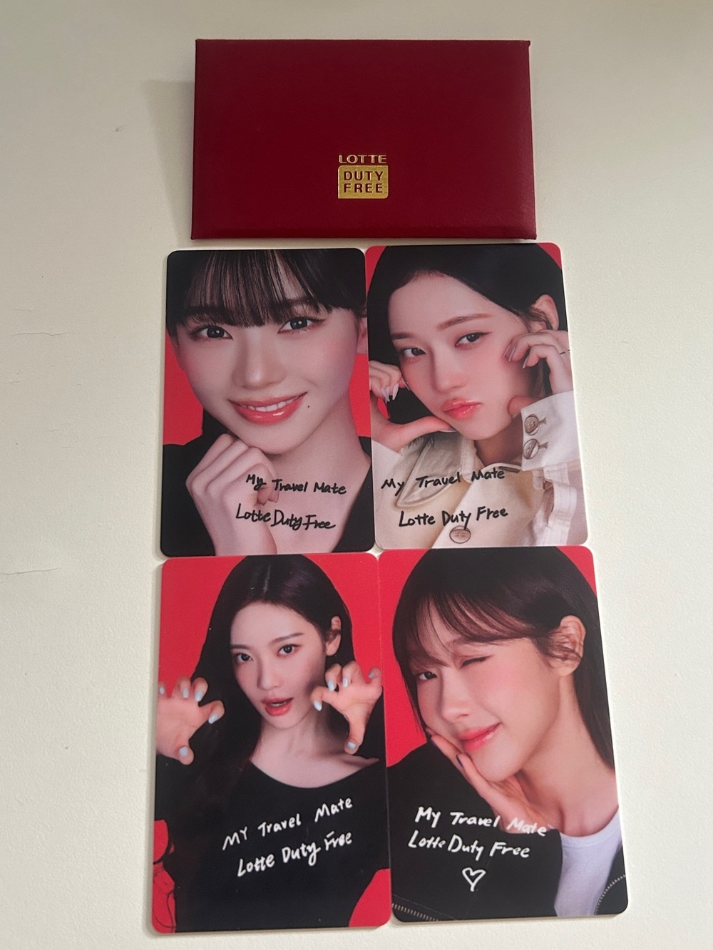 K-pop Aespa Girl Group Signed Photo Card Set Lotte Department Store Collectible